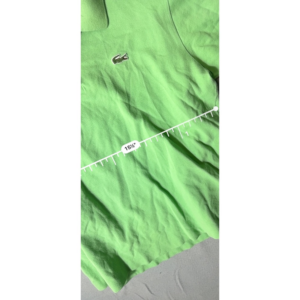Lacoste Mens Lime Green Short Sleeve Pique Polo Shirt RN 87651 Size 5 - Picture 4 of 6